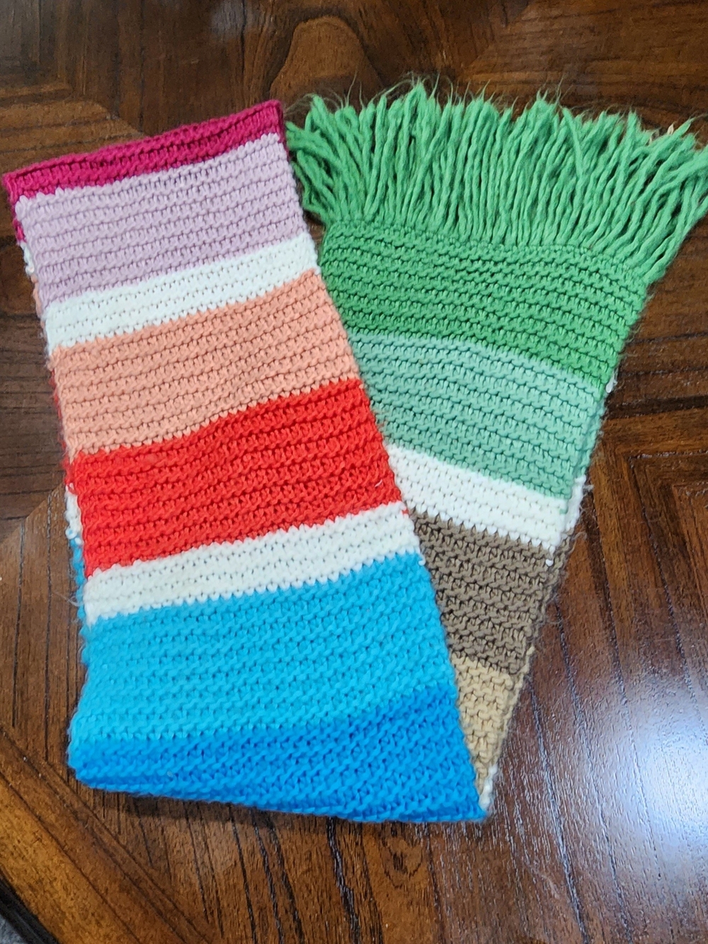 Colorful Crochet Stripe Scarf - Multicolor